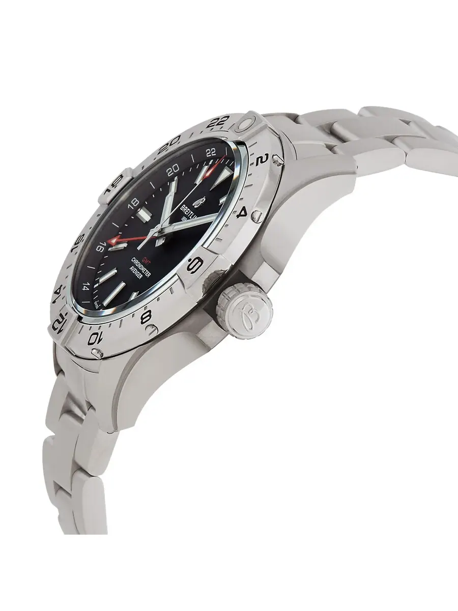 Мужские часы Breitling Avenger Automatic с черным циферблатом A32320101B1A1 — изображение 2 из 4, оттенок серебряный