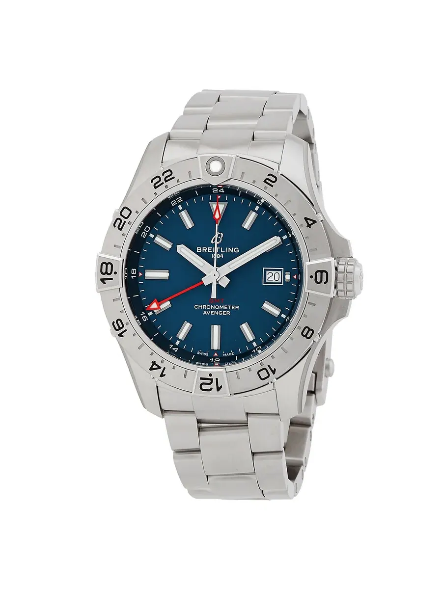 Мужские автоматические часы Breitling Avenger 44 с синим циферблатом A32320101C1A1 — серебристый