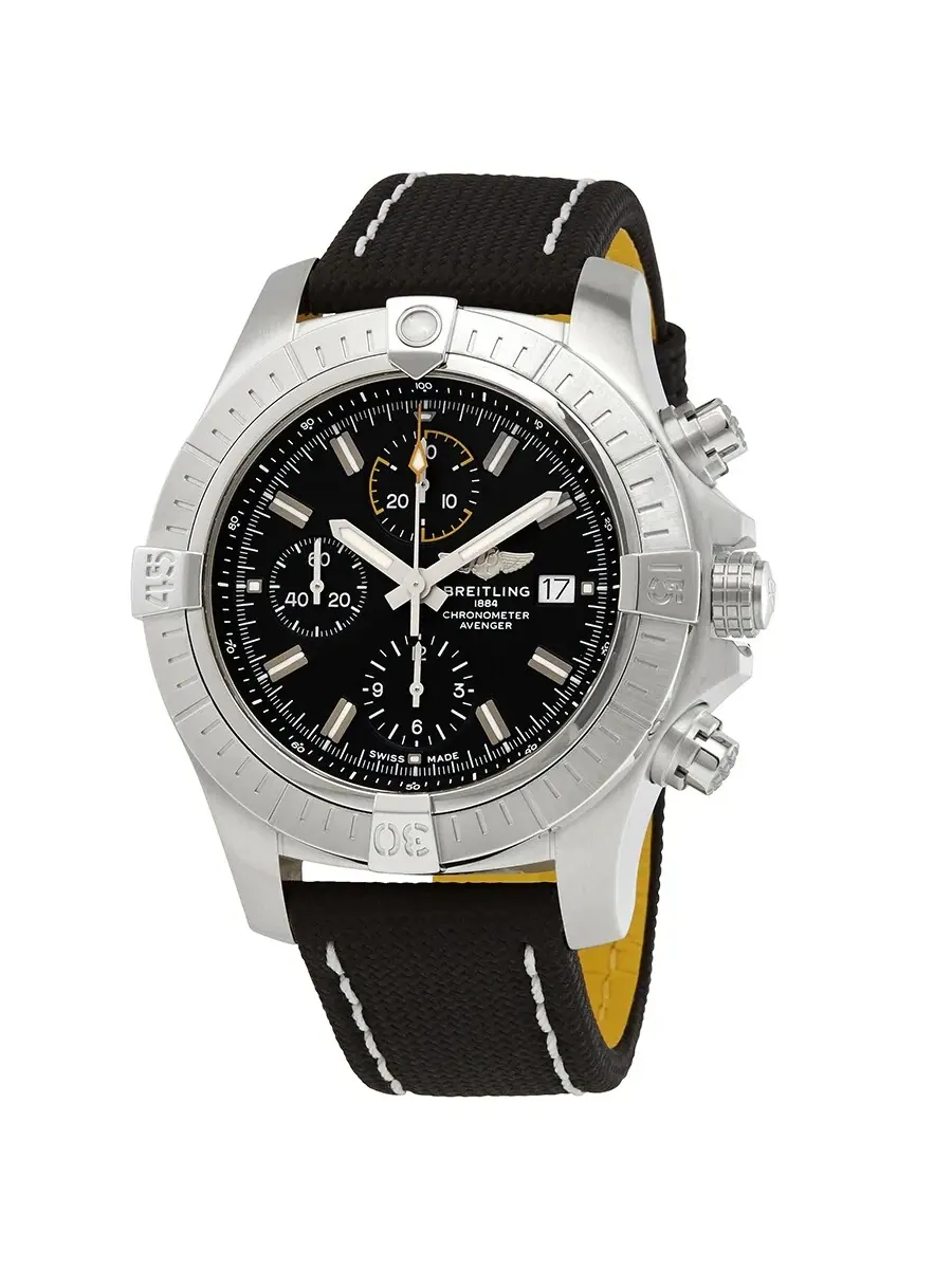 Мужские часы Breitling Avenger Chronograph Automatic с черным циферблатом A13317101B1X1