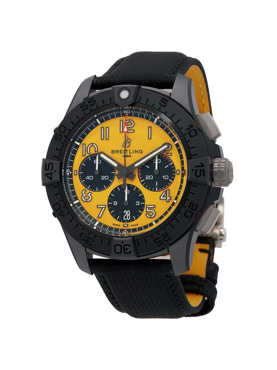Мужские часы Breitling Avenger Chronograph Automatic с желтым циферблатом SB0147101I1X2