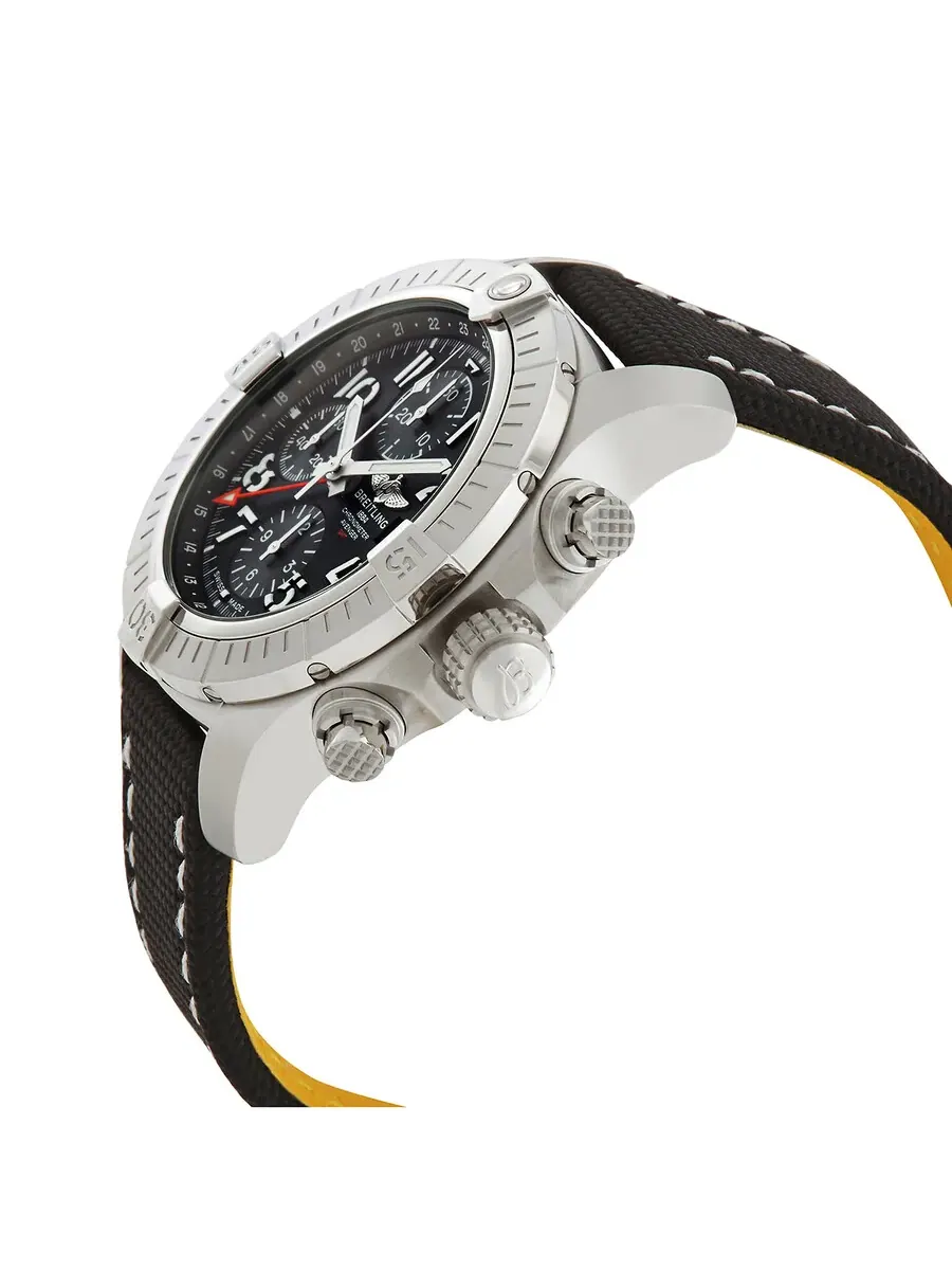 Мужские часы Breitling Avenger 45 Chronograph GMT Automatic Chronometer с черным циферблатом A24315101B1X1