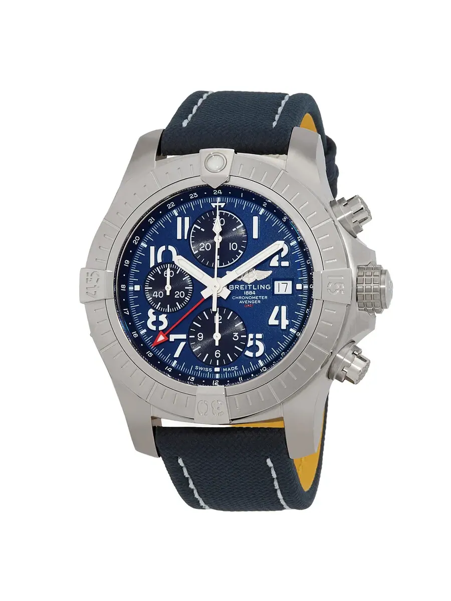 Мужские часы Breitling Avenger Chronograph GMT Automatic Chronometer с синим циферблатом A24315101C1X1