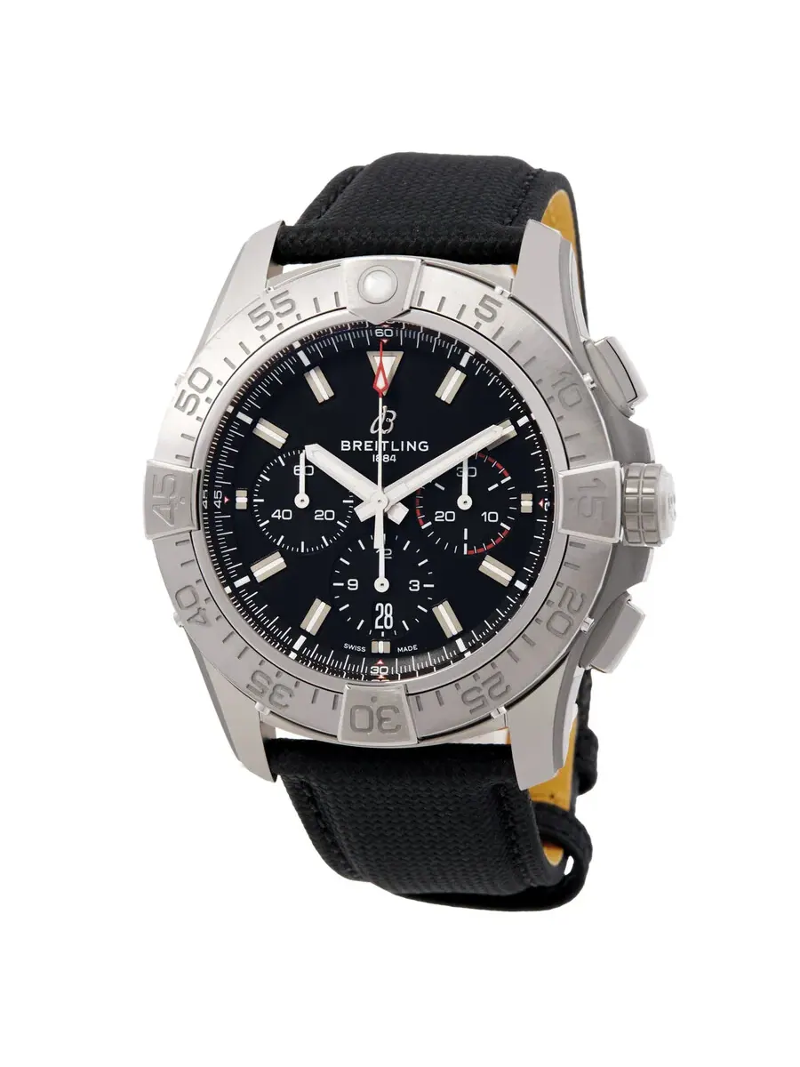 Мужские часы Breitling Super Avenger 46 Chronograph Automatic с черным циферблатом EB0148101B1X1