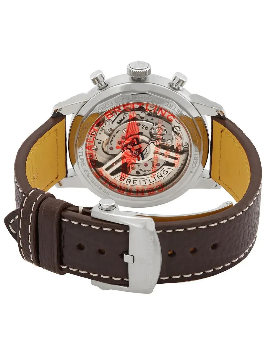 Мужские часы Breitling Top Time 41 B01 Ford Mustang хронограф автомат с зеленым циферблатом AB01762A1L1X1, оттенок серебряный