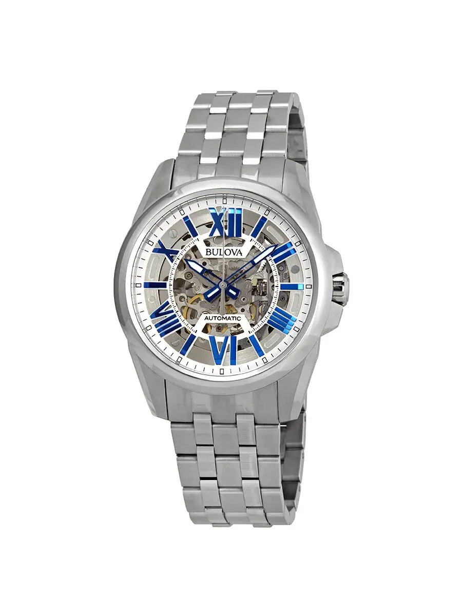 Мужские часы Bulova Classic Automatic с серебристым циферблатом 96A187 — серебристый