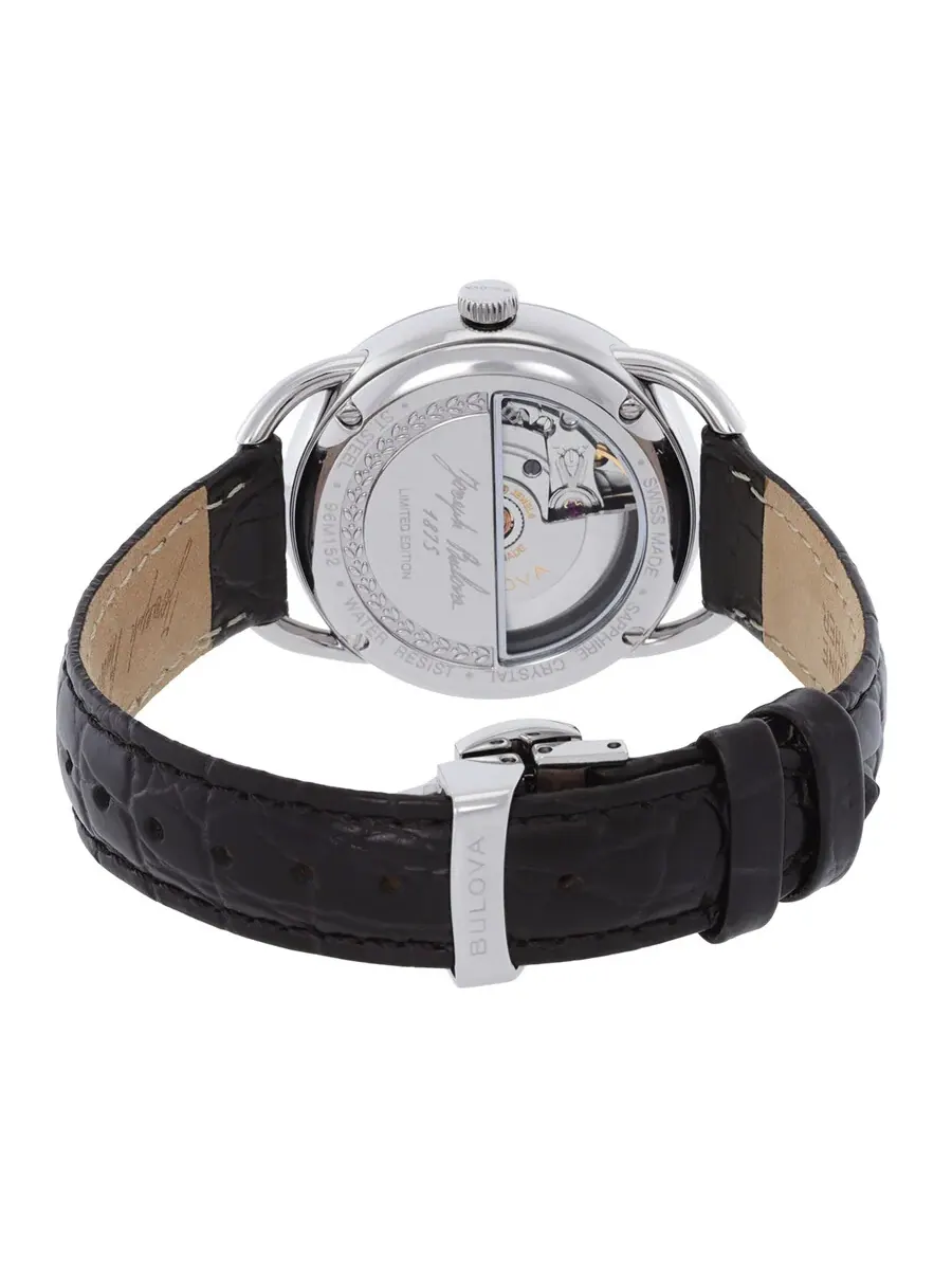 Женские часы Bulova Commodore с автоматическим механизмом и белым циферблатом 96M152 — изображение 3 из 3, оттенок серебряный