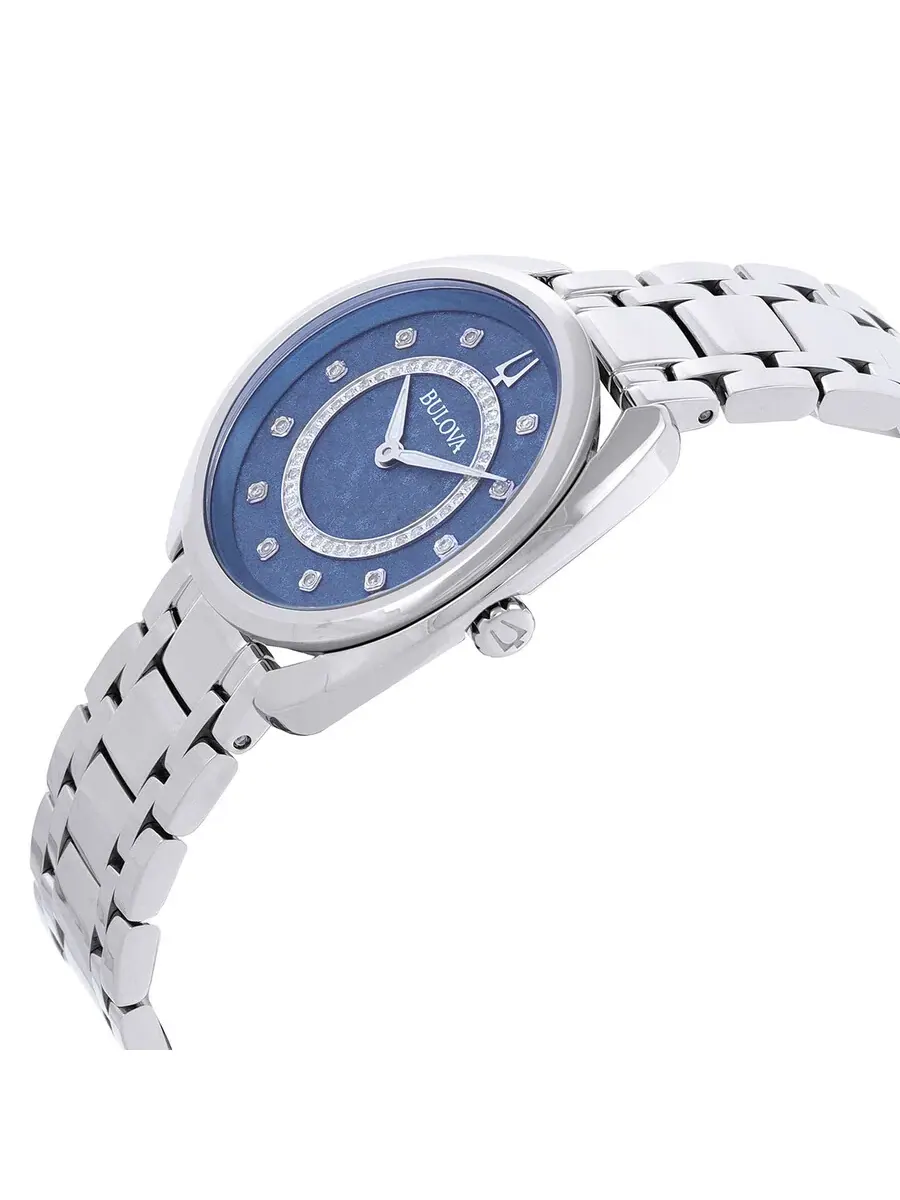 Женские кварцевые часы Bulova Duality с синим циферблатом 96X160 — изображение 2 из 4, оттенок серебряный