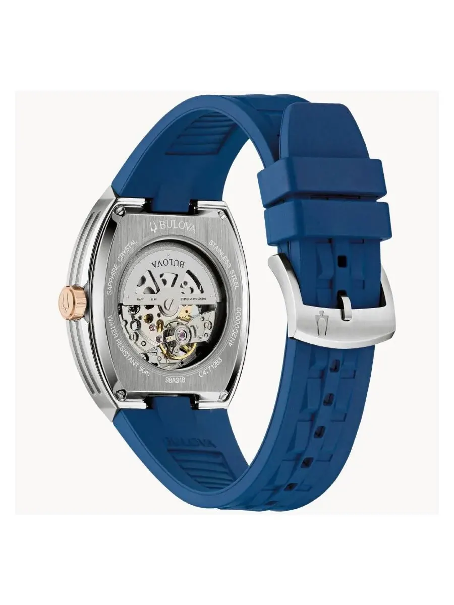 Мужские часы Bulova Maquina Automatic с синим циферблатом 98A318 — изображение 3 из 3, оттенок синий