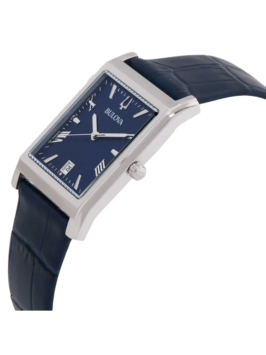 Часы Bulova Sutton Quartz с синим циферблатом 96B442 — изображение 2 из 3, оттенок серебряный