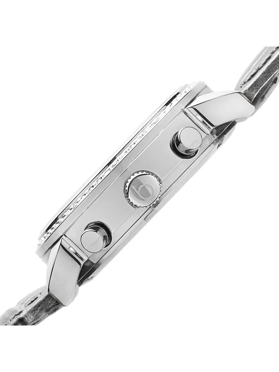 Женские часы Burgi Crystal Chronograph с серым кожаным ремешком и перламутровым циферблатом BUR089GY — изображение 4 из 4