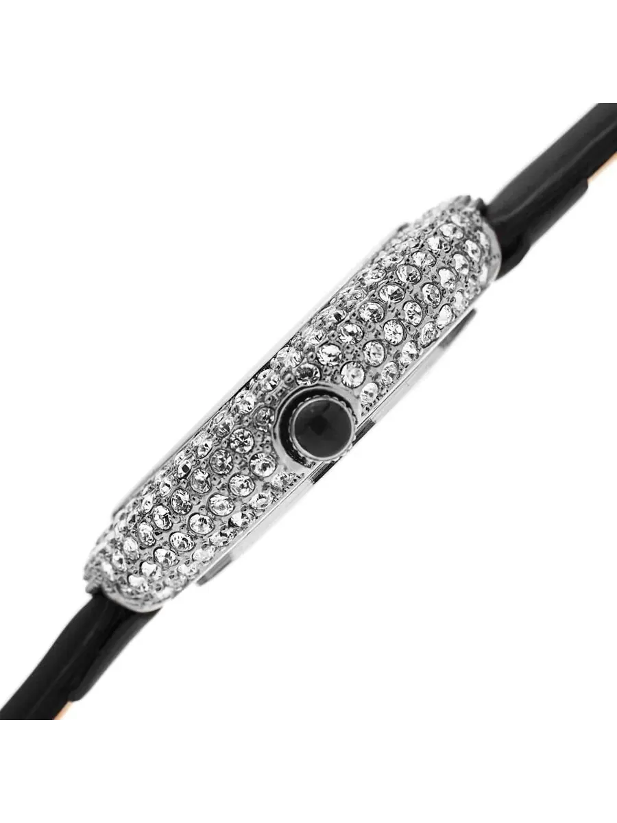 Женские часы Burgi с циферблатом Аргайл, ремешком Glamor и кристаллами Swarovski — изображение 3 из 4, оттенок серебряный