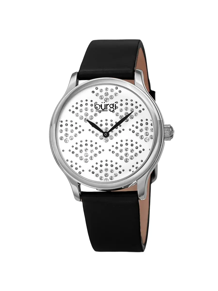 Женские часы Burgi Pebble Style с кварцевым механизмом, белым циферблатом BUR238SSB