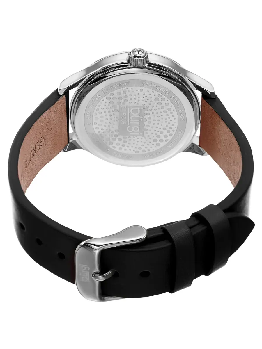 Женские часы Burgi Pebble Style с кварцевым механизмом, белым циферблатом BUR238SSB — изображение 4 из 4, оттенок серебряный