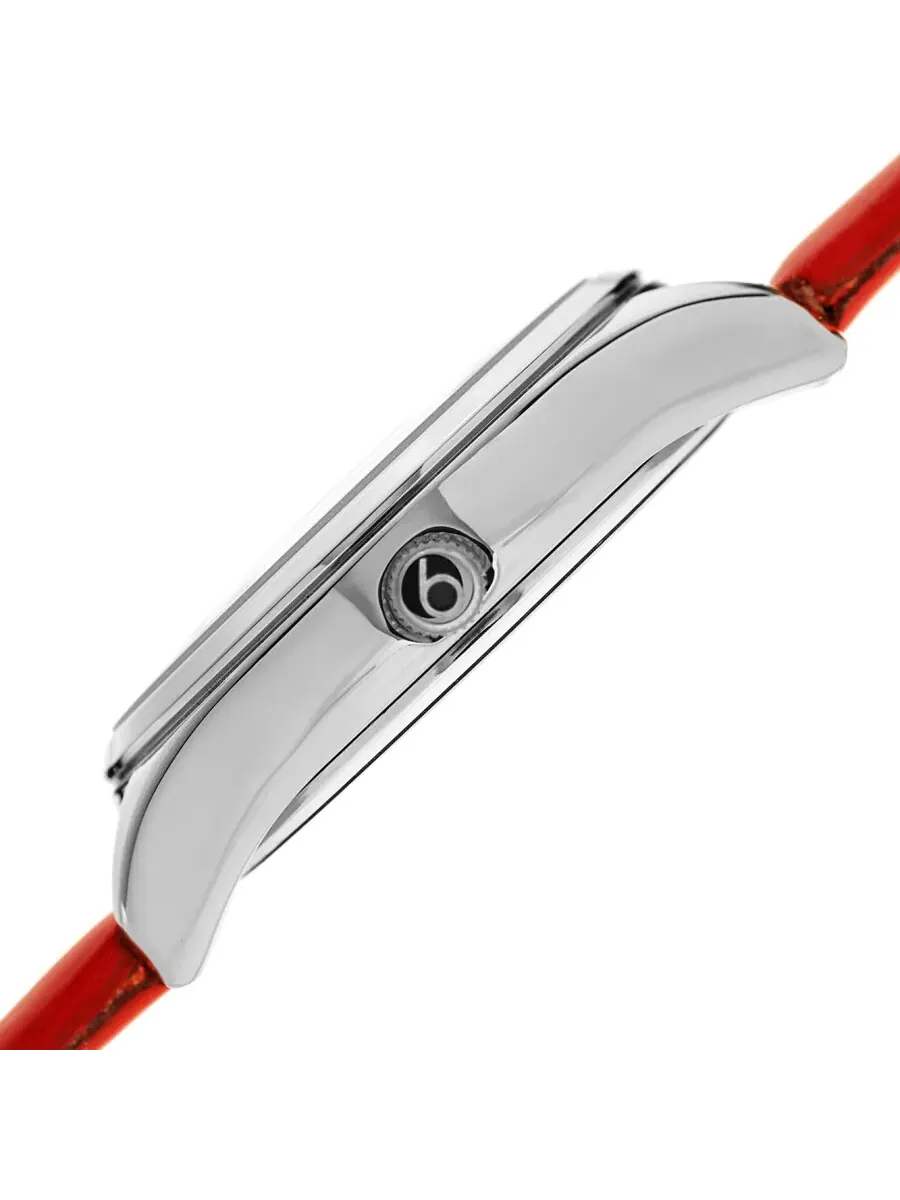 Женские часы Burgi Swirl Quartz с красным циферблатом и бриллиантами BUR201RD — изображение 3 из 4, оттенок серебряный
