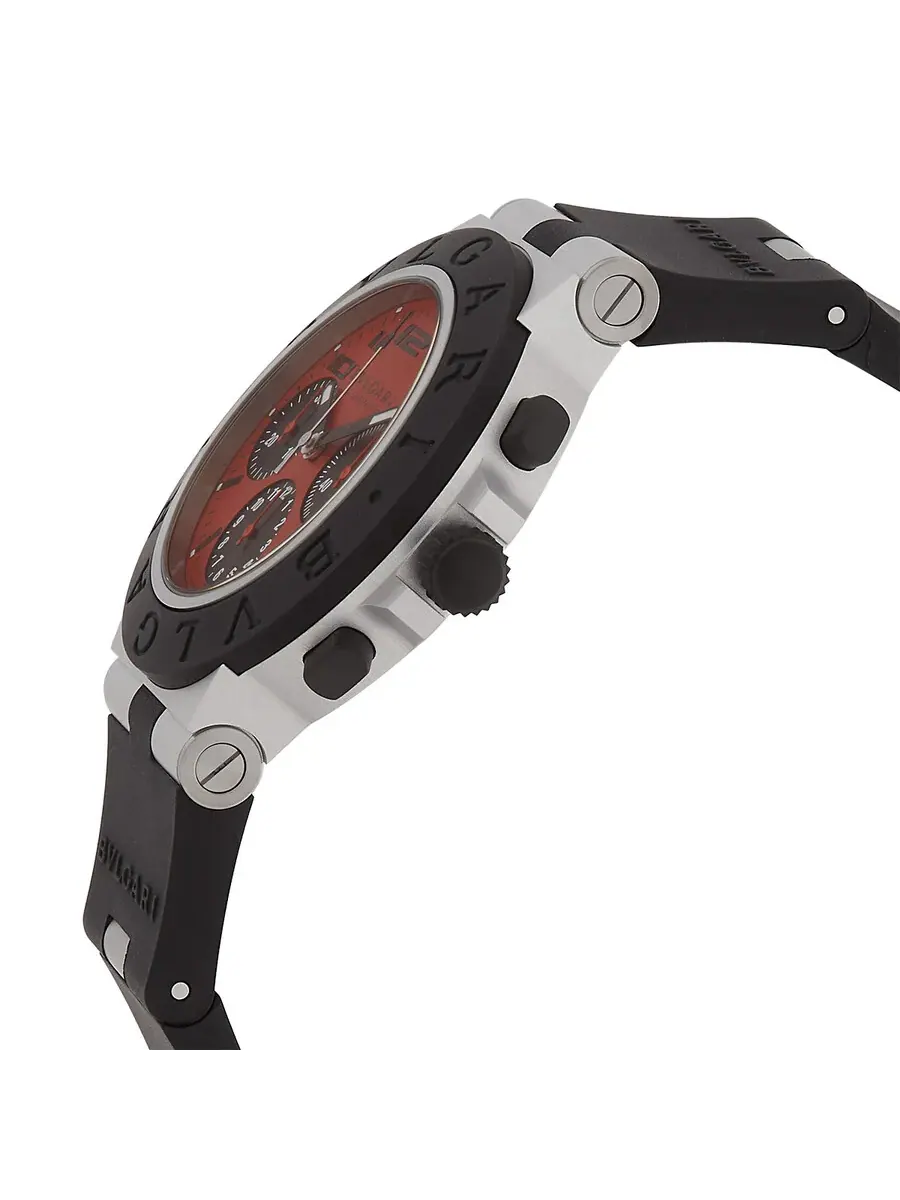 Мужские часы Bvlgari Aluminium Chronograph Automatic с красным циферблатом 103701 — изображение 2 из 3, оттенок черный