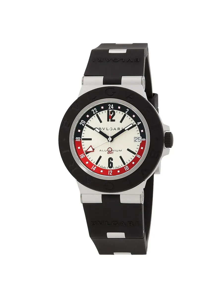 Мужские часы Bvlgari Aluminium GMT Pepsi с автоматическим механизмом 103963 — черный