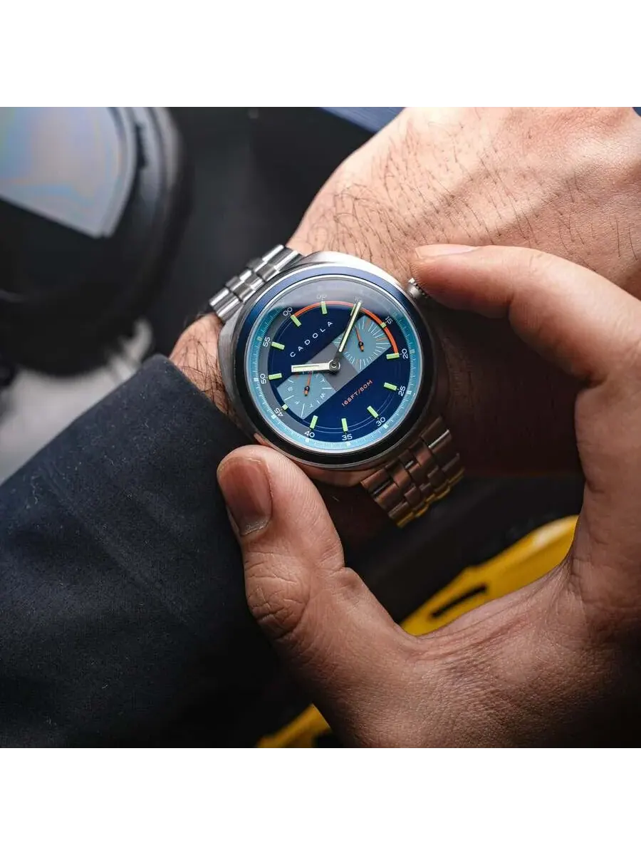 Мужские часы Cadola Giulia GMT Quartz с синим циферблатом CD-1043-11 — изображение 2 из 4, оттенок серебряный