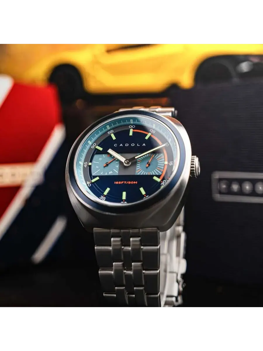 Мужские часы Cadola Giulia GMT Quartz с синим циферблатом CD-1043-11 — изображение 3 из 4, оттенок серебряный
