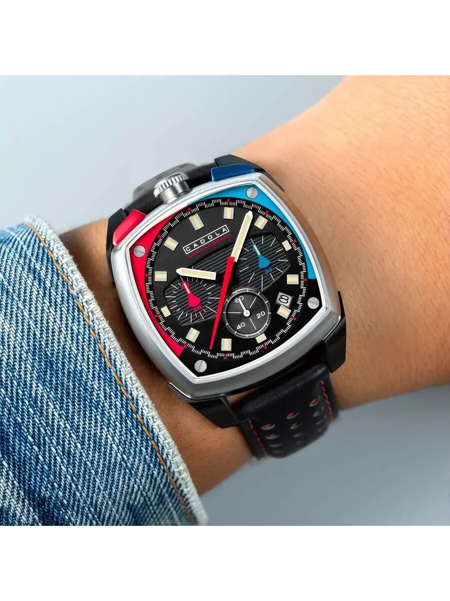 Мужские часы Cadola Taurus Chronograph Quartz с черным циферблатом CD-1060-01 — изображение 2 из 4, оттенок серебряный