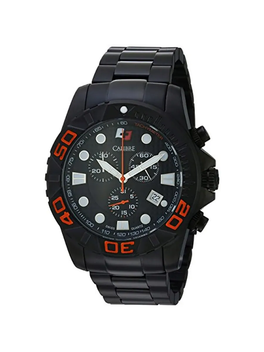 Мужские часы Calibre Akron с черным циферблатом и хронографом SC-5A2-13-079 — черный