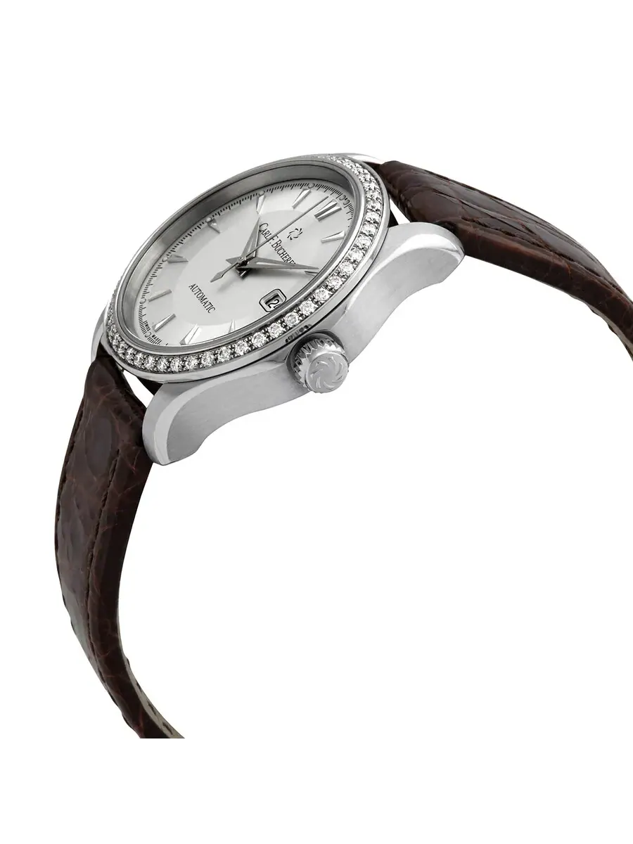 Часы Carl F. Bucherer Manero Autodate Automatic с серебристым циферблатом и бриллиантами 00.10911.08.13.11