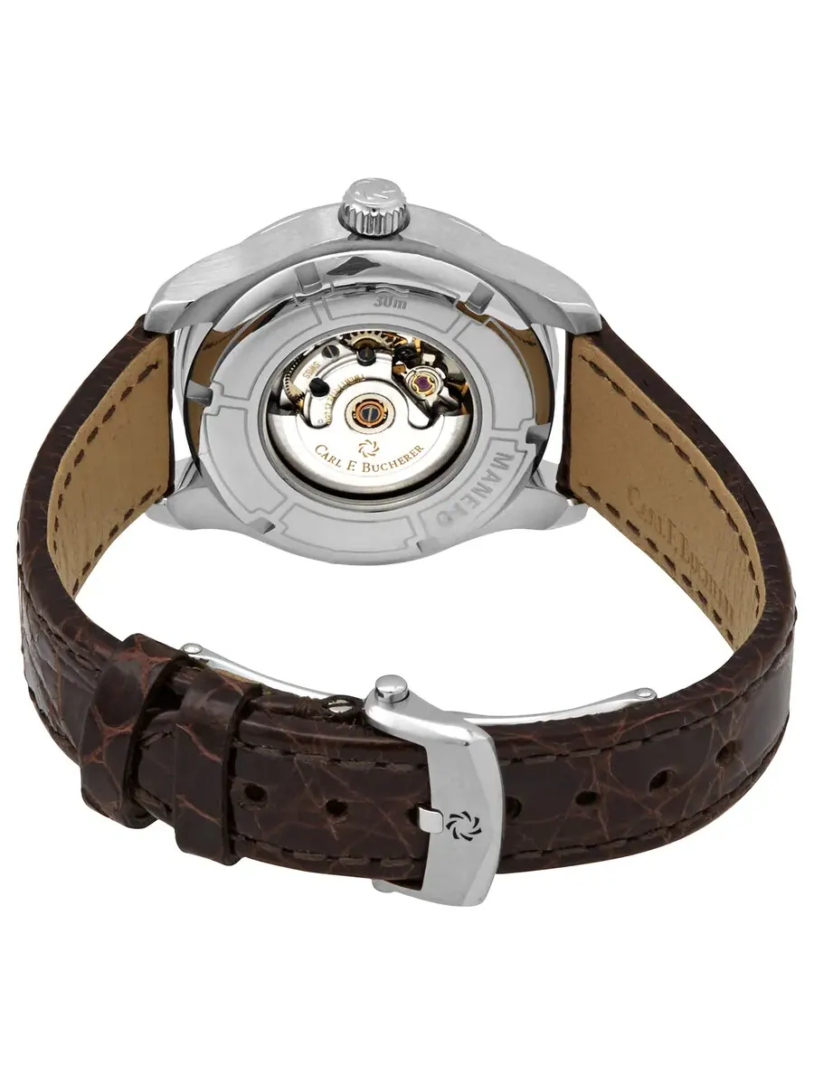 Часы Carl F. Bucherer Manero Autodate Automatic с серебристым циферблатом и бриллиантами 00.10911.08.13.11