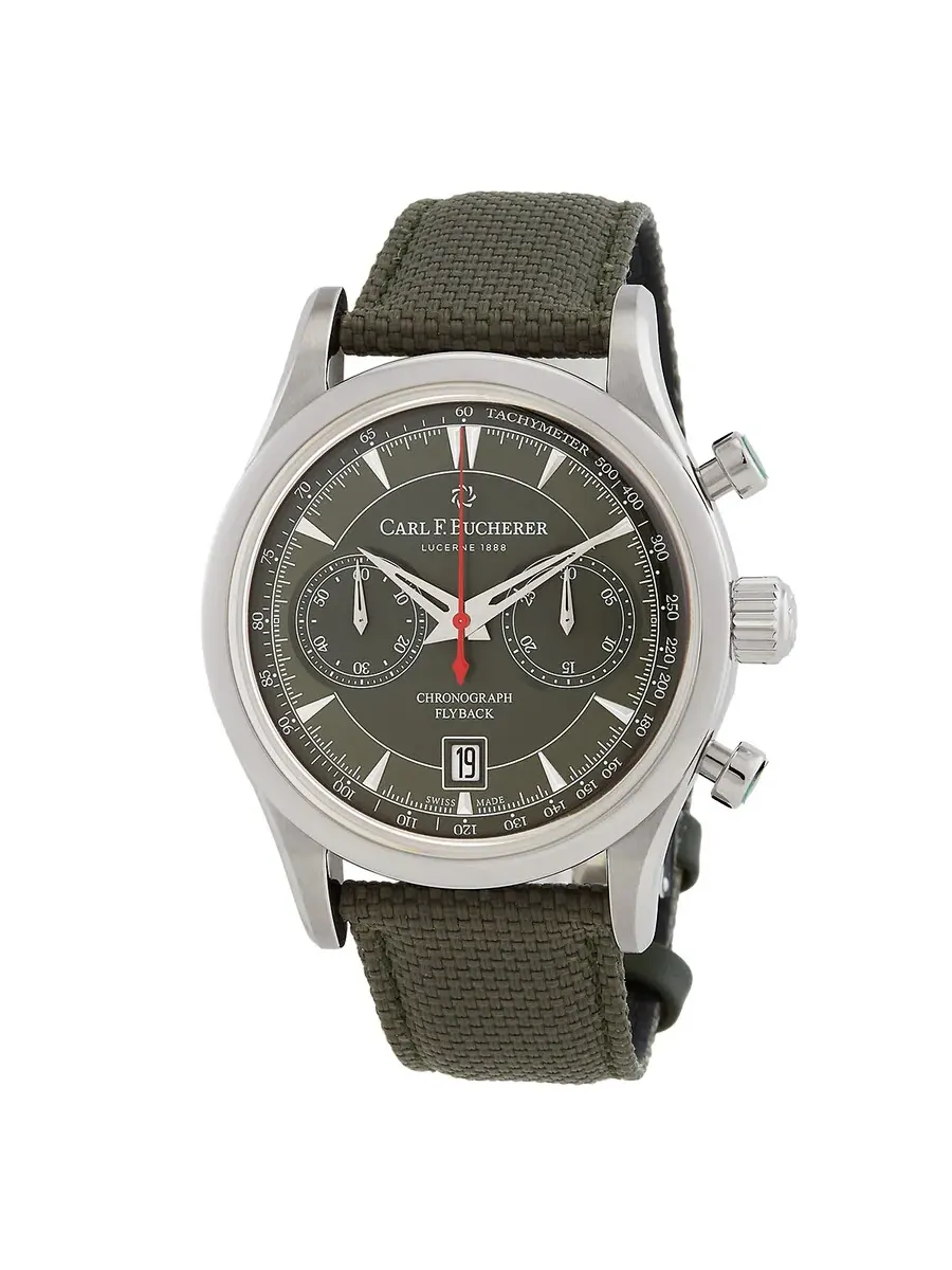 Мужские автоматические часы Carl F. Bucherer Manero Chronograph с зеленым циферблатом 00.10919.08.93.98