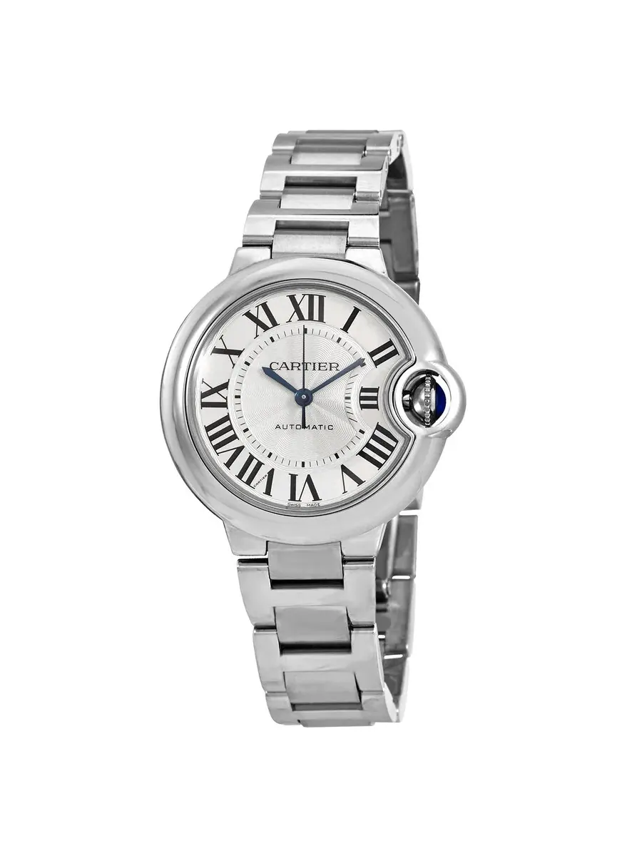 Женские часы Cartier Ballon Bleu Automatic с серебристым циферблатом WSBB0044