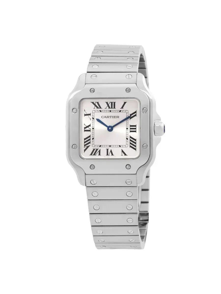Часы Cartier Santos Small с кварцевым механизмом и серебристым циферблатом WSSA0082