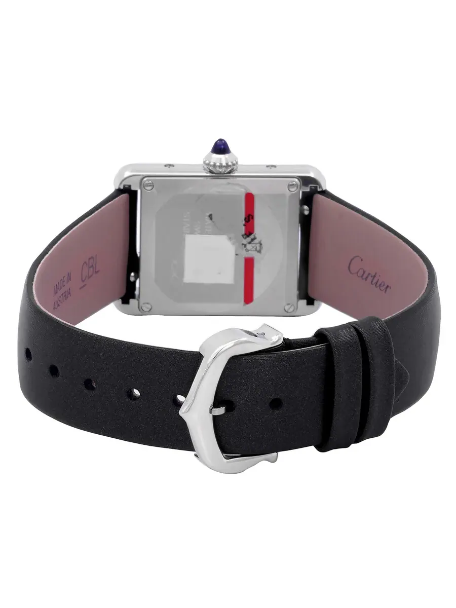 Женские часы Cartier Tank Quartz малой модели с алмазами, серебристым циферблатом W4TA0016 — изображение 3 из 3