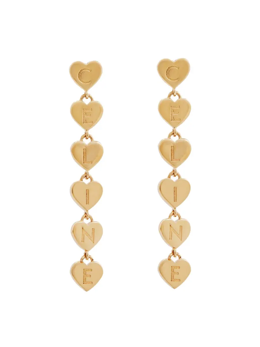 Серьги Celine Cœur Celine Heart из латуни с золотым покрытием — золотистый