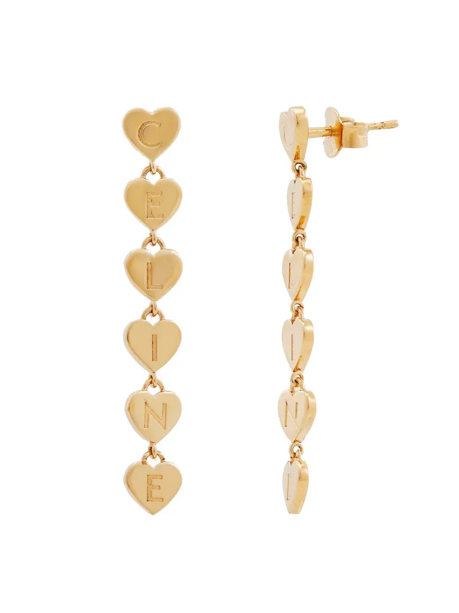 Серьги Celine Cœur Celine Heart из латуни с золотым покрытием — изображение 2 из 3, оттенок золото