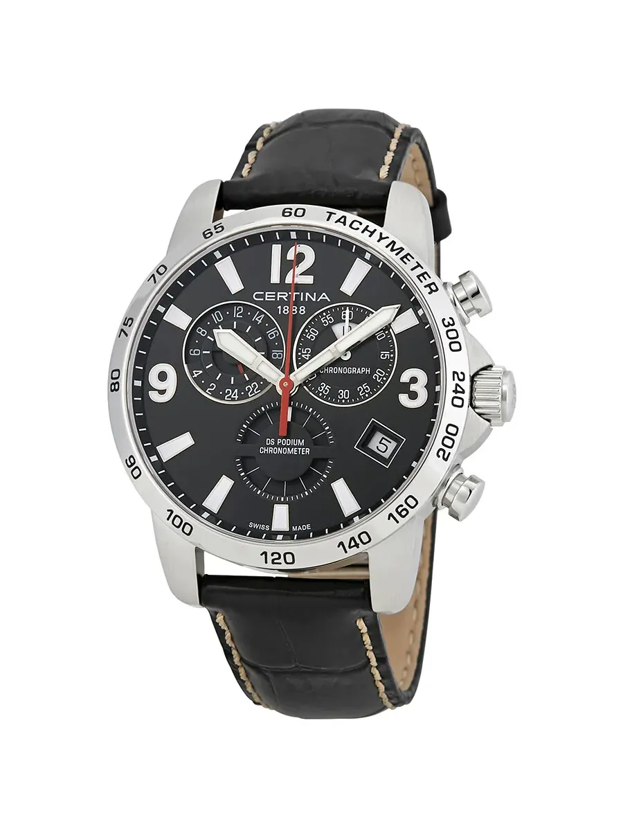 Мужские часы Certina DS Podium Chronograph с черным циферблатом C034.654.16.057.00