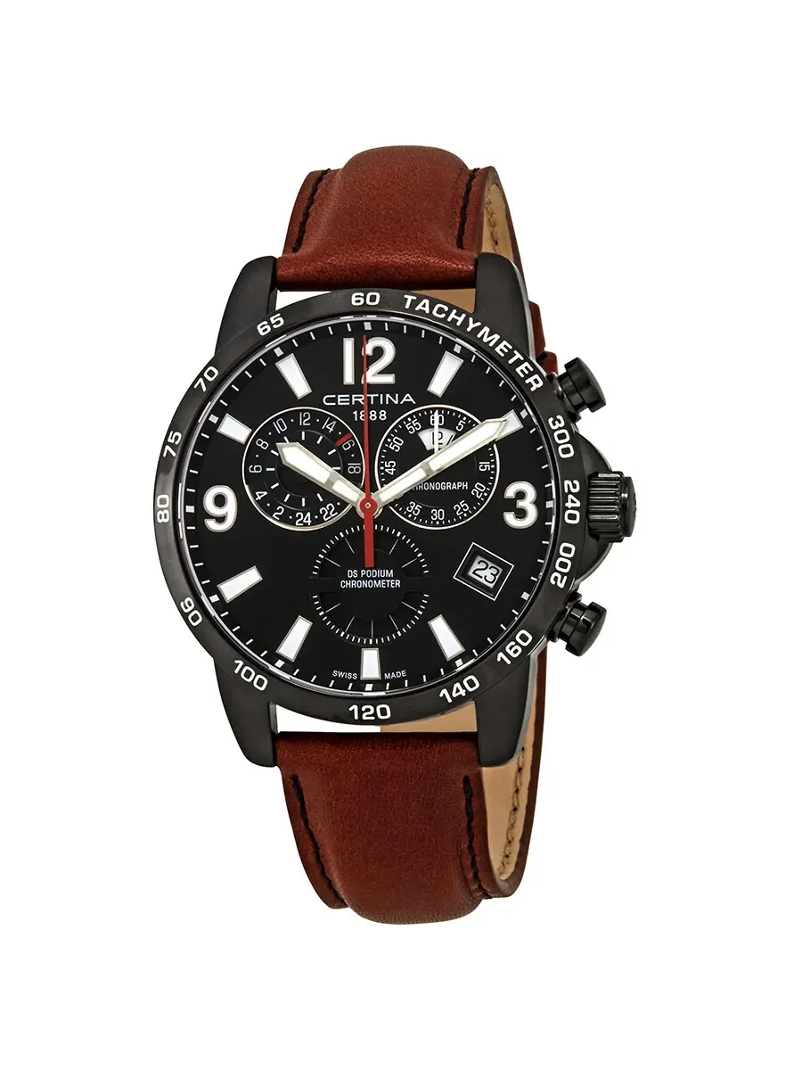 Мужские часы Certina DS Podium Chronograph с черным циферблатом C034.654.36.057.00
