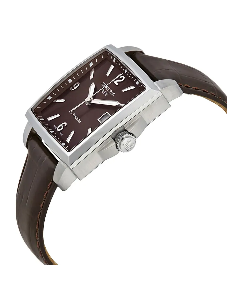 Женские часы Certina DS Podium Square с коричневым циферблатом C001.310.16.297.00 — изображение 2 из 3, оттенок серебряный