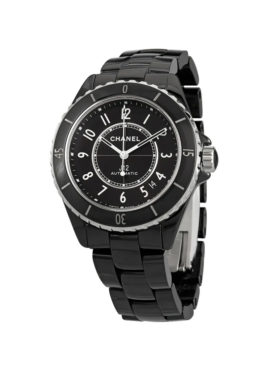 Женские часы Chanel J12 с черным циферблатом H5697