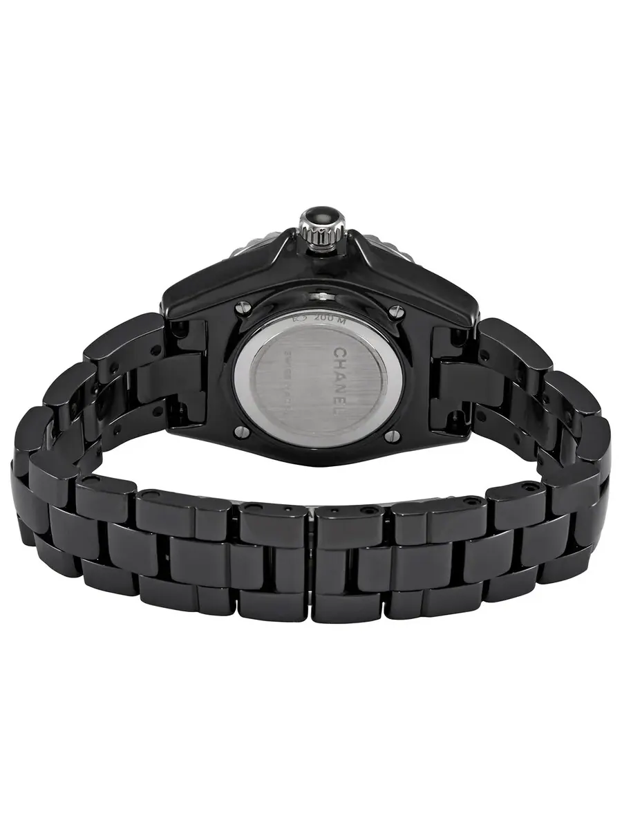 Женские часы Chanel J12 Quartz с черным циферблатом и бриллиантами H5701 — изображение 3 из 3, оттенок серебряный