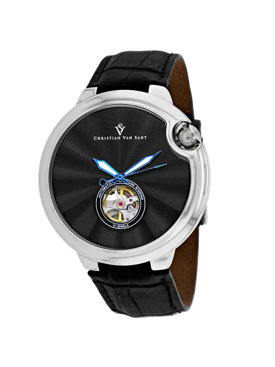 Мужские часы Christian Van Sant Cyclone Automatic с черным циферблатом CV0146
