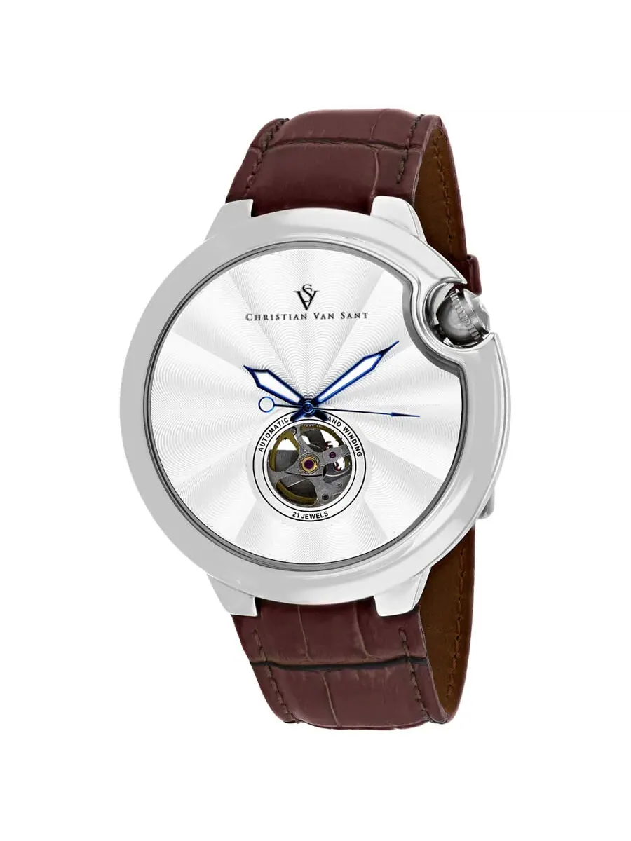 Мужские часы Christian Van Sant Cyclone Automatic с серебристым циферблатом CV0141