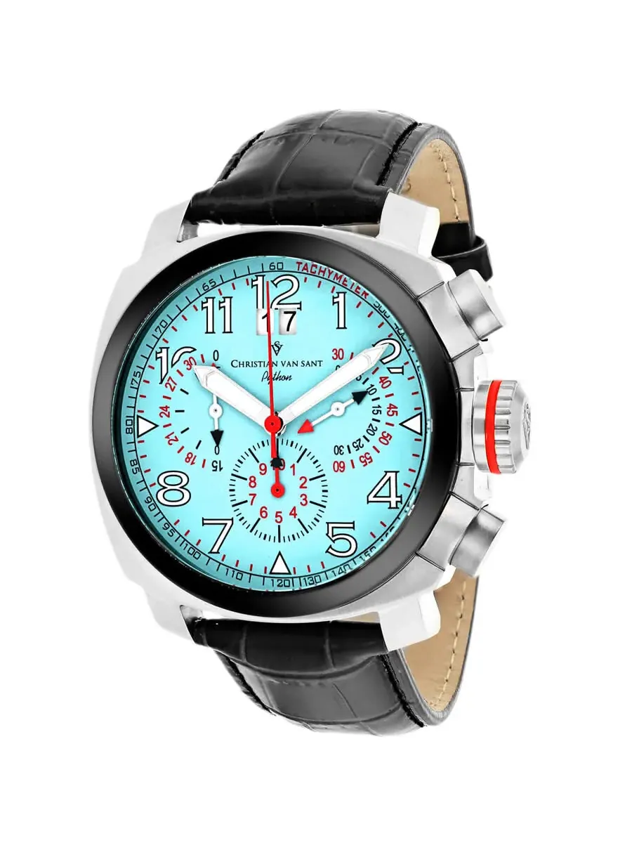 Мужские кварцевые часы Christian Van Sant Grand Python Chronograph с синим циферблатом CV3AU10