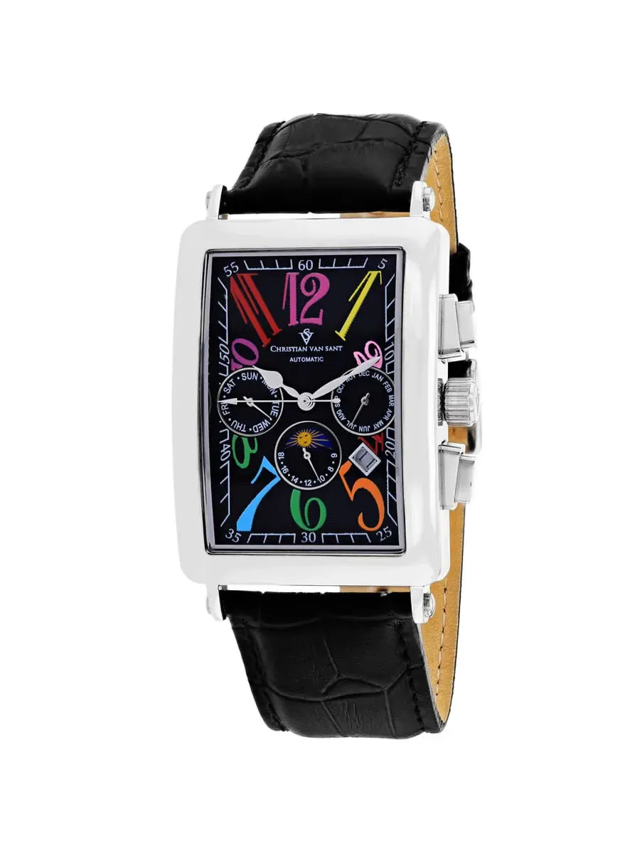 Мужские часы Christian Van Sant Prodigy Automatic с черным циферблатом CV9132