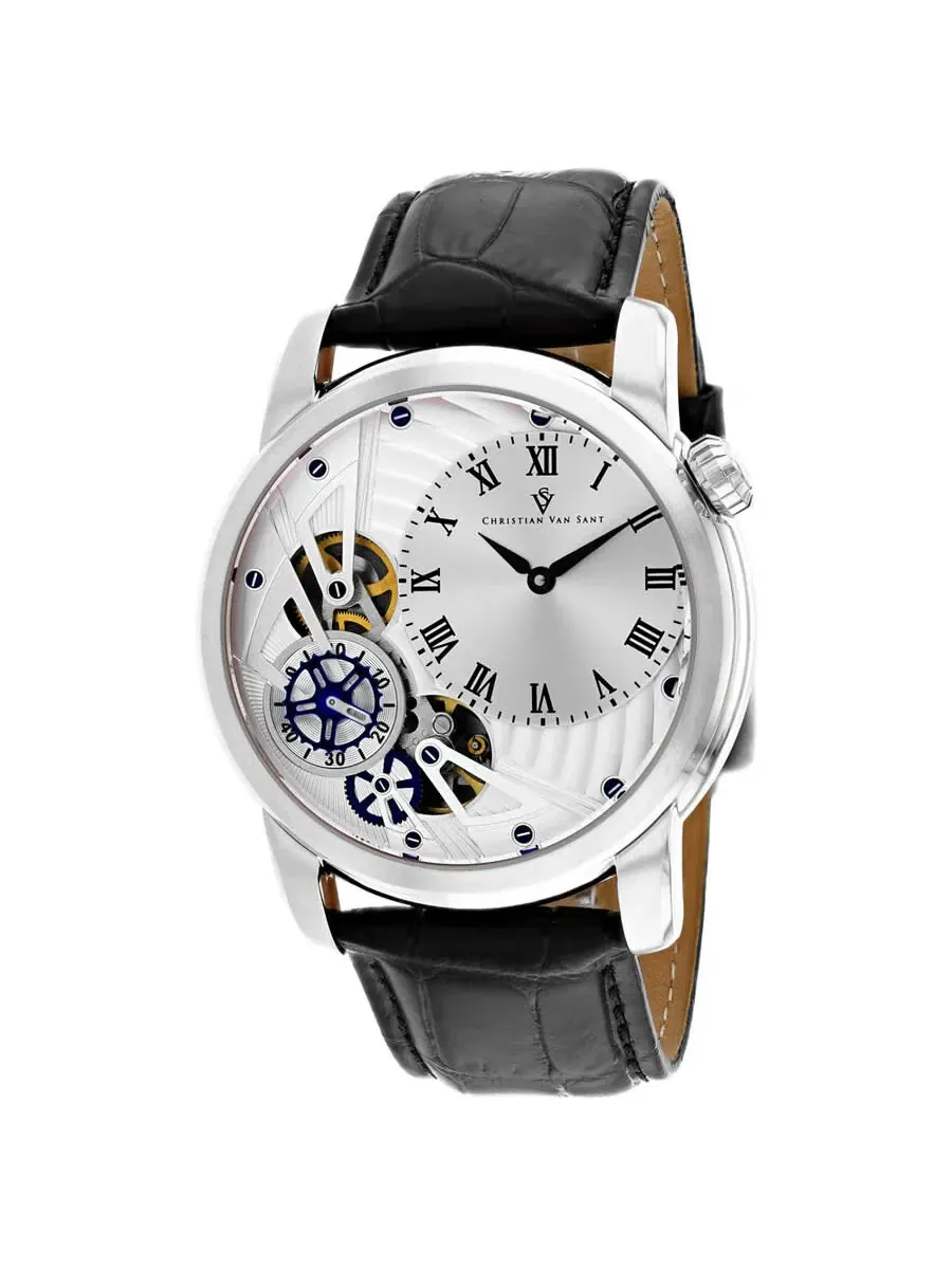 Мужские часы Christian Van Sant Sprocket Auto-Quartz с серебристым циферблатом CV1540