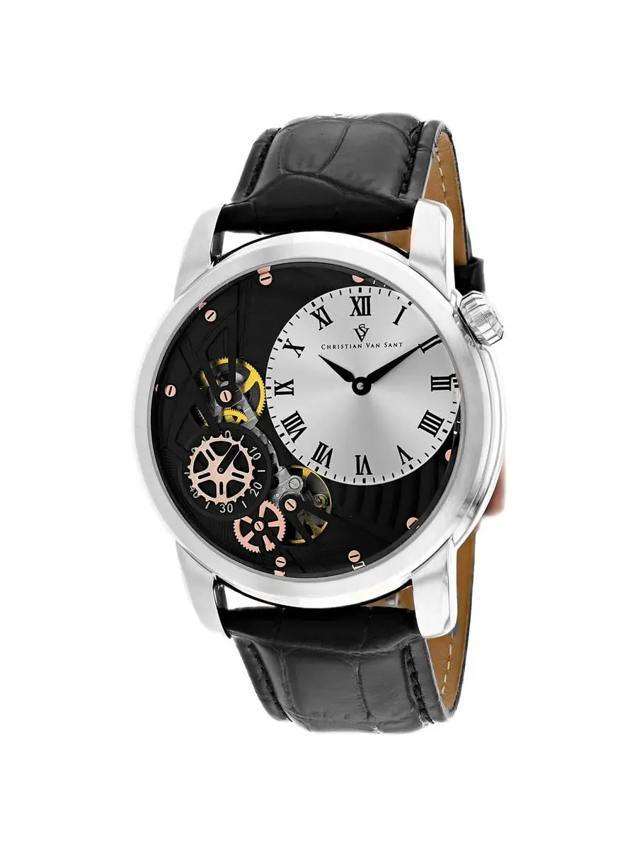 Мужские часы Christian Van Sant Sprocket Auto-Quartz с серебристым циферблатом CV1551