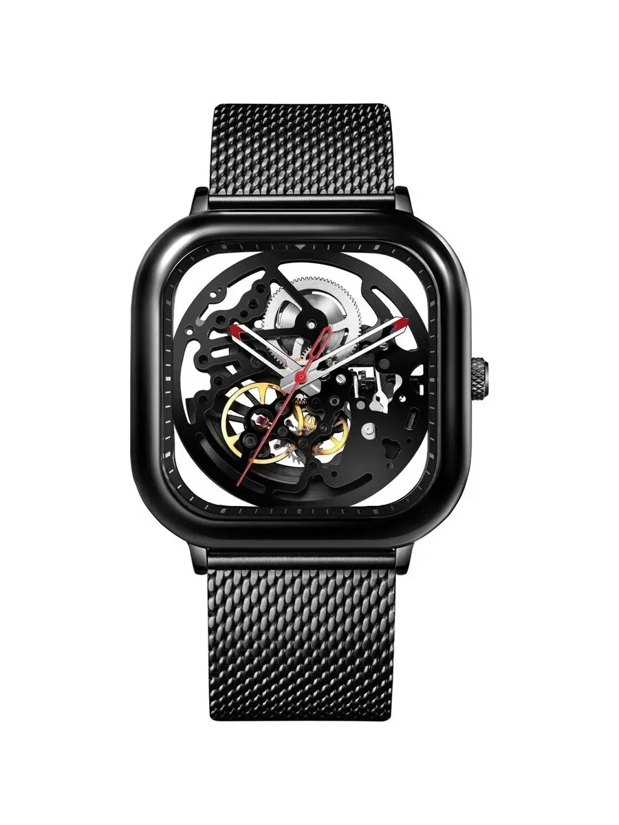 Мужские механические часы Ciga Design C-Series Skeleton Z011-BLBL-W13 — черный