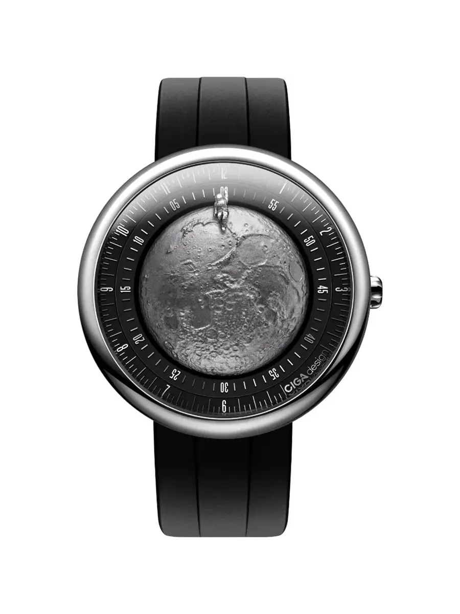Мужские автоматические часы Ciga Design Moon Walker U055-TIGR-6B — серебристый