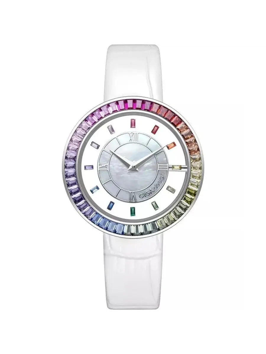 Женские часы Ciga Design Sparkle Quartz с белым циферблатом D022-SIRB-1WH — мульти