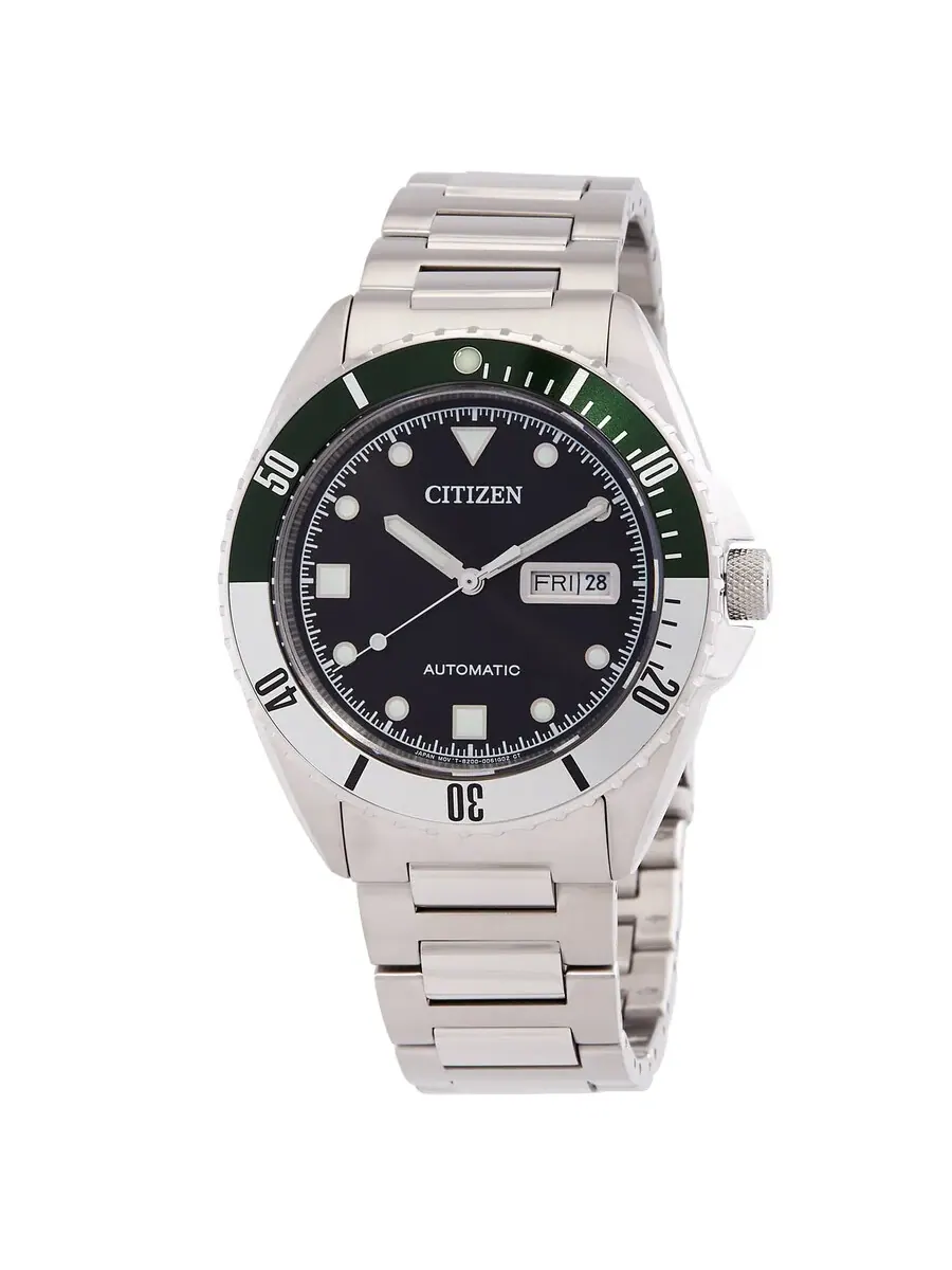Мужские часы Citizen Automatic с черным циферблатом NH7531-50E — серебристый