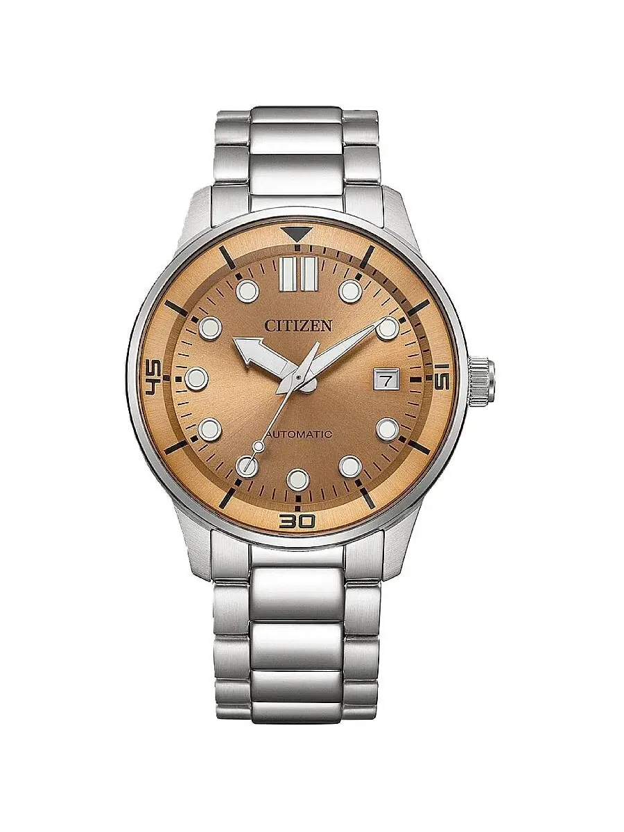 Мужские часы Citizen Automatic Salmon Dial NJ0191-83X — серебристый