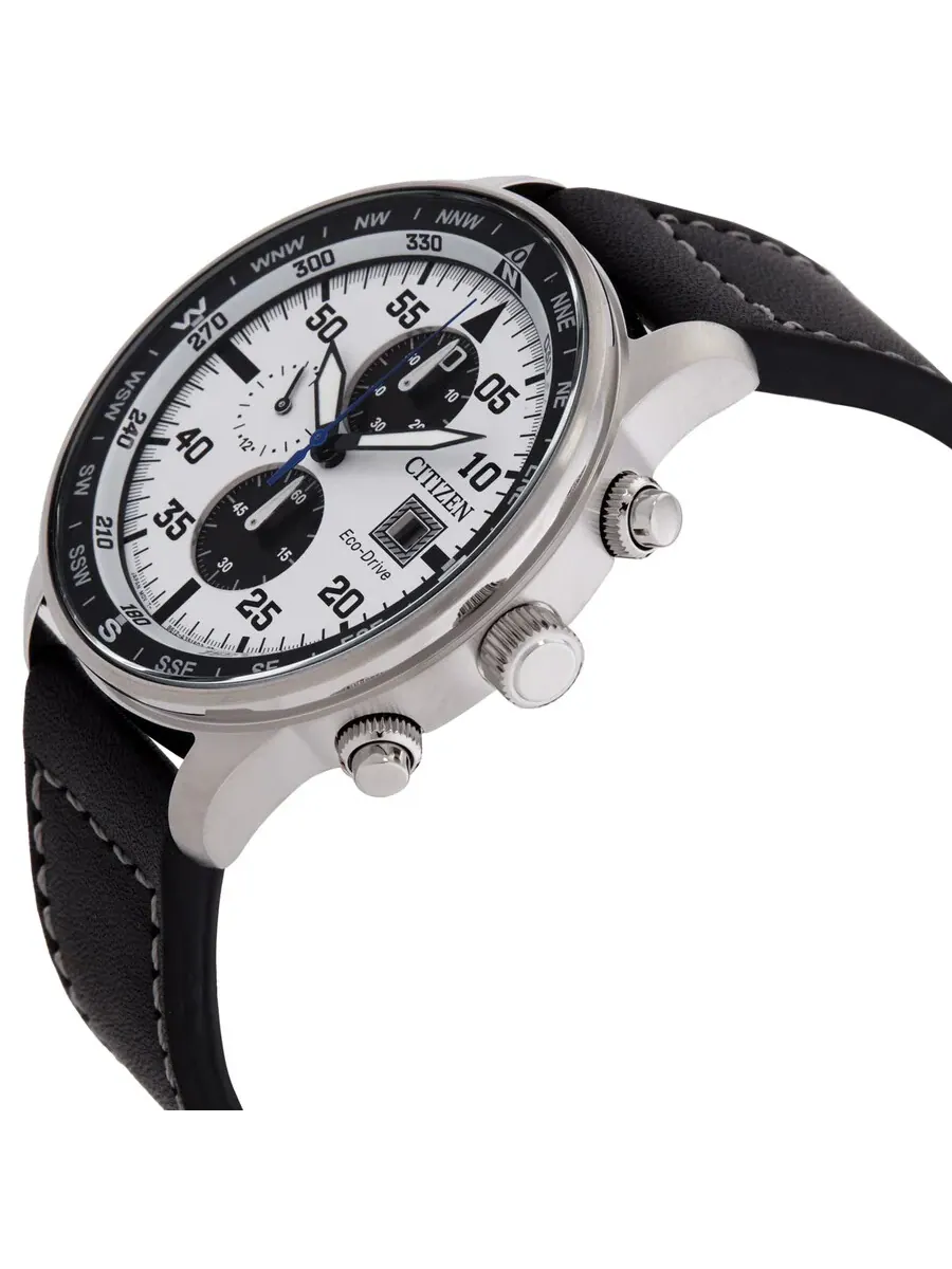 Мужские часы Citizen Aviator Chronograph с белым циферблатом CA0880-07A — изображение 2 из 3, оттенок черный