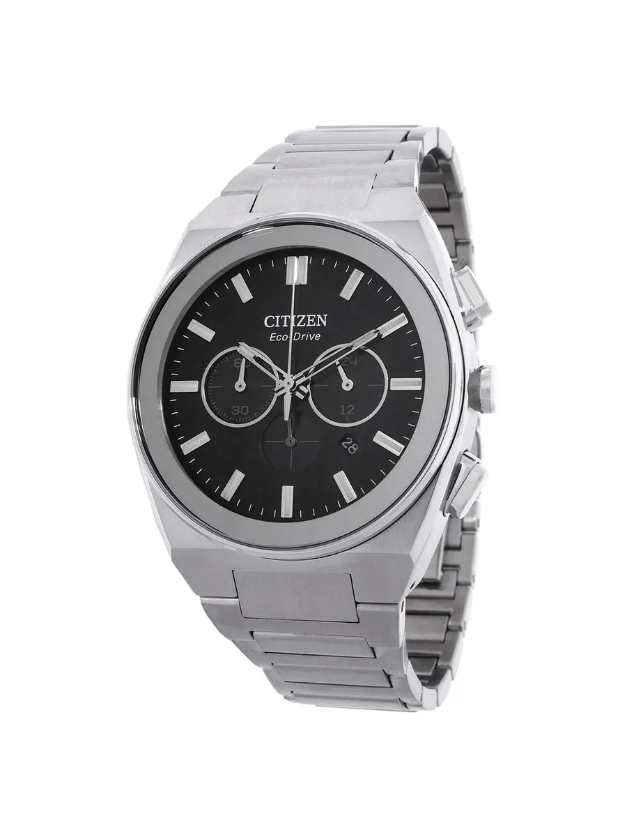 Мужские часы Citizen Axiom SC Chronograph с черным циферблатом CA4580-50E — серебристый